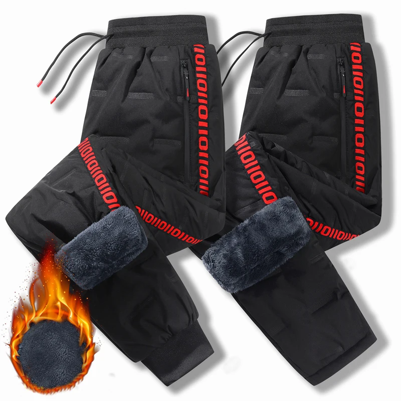 Streetwear Brand Joggers - Inverno lambswool para baixo calças quentes
