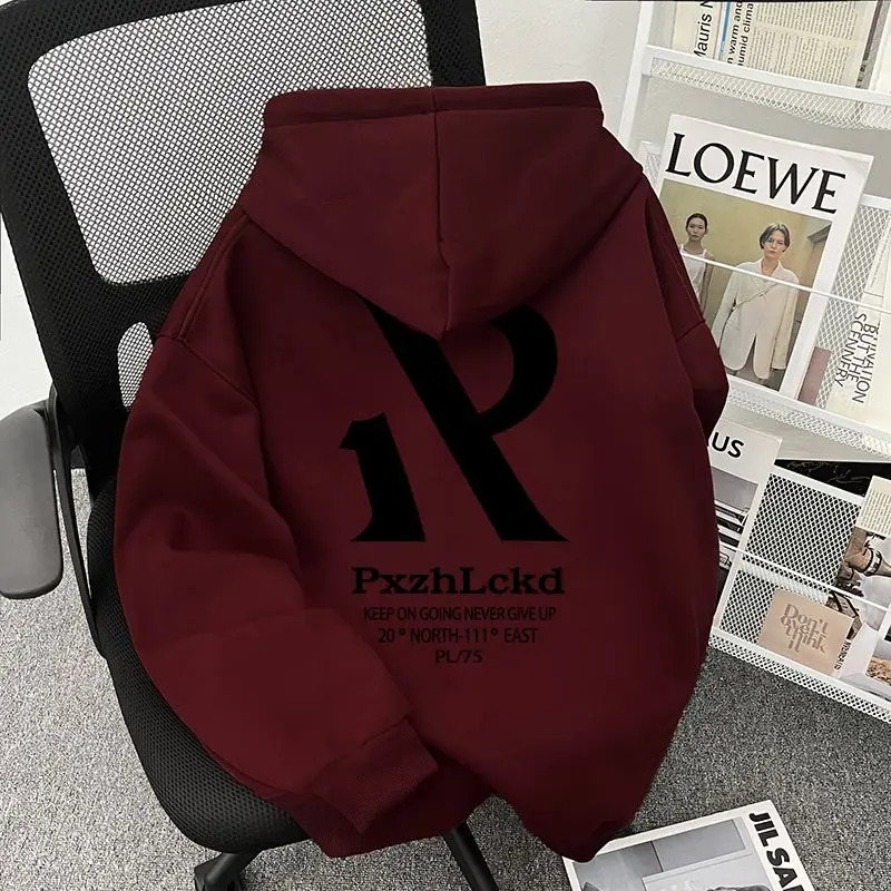 Streetwear Brand Hoodies - Outono inverno masculino estilo americano carta