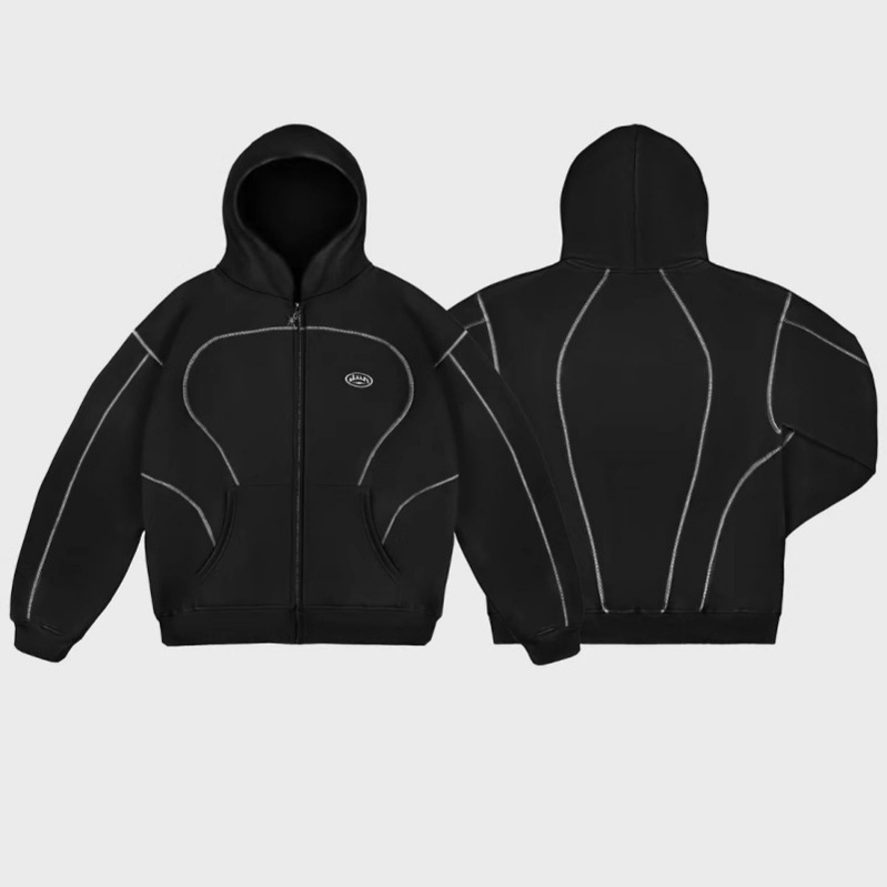 Streetwear Brand Hoodies - Moletom Solto com Zíper Streetwear Unissex