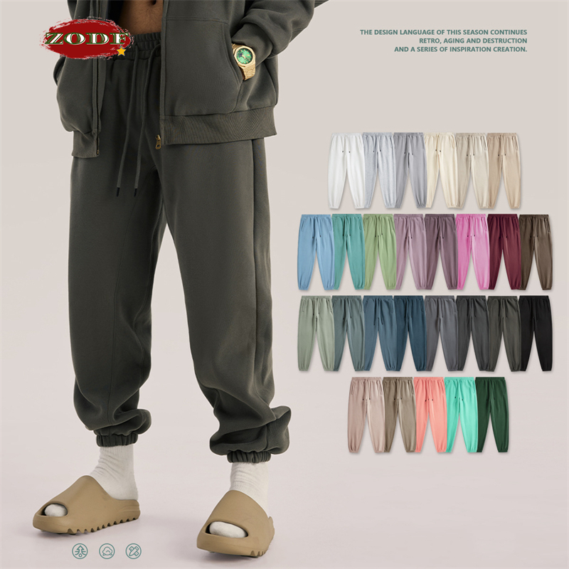 Streetwear Brand Joggers - Zodf moda masculina 345gsm velo moletom