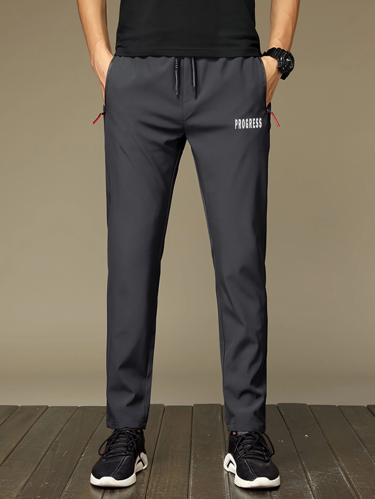 PROGRESS Calças retas casuais  - Streetwear Brand Joggers avaliação e preço