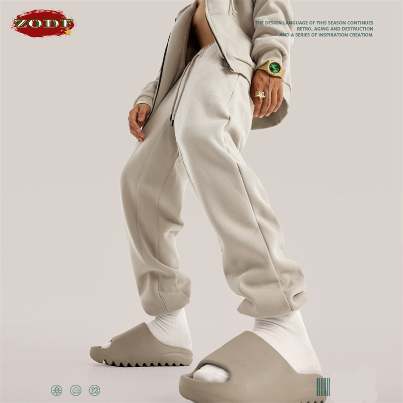 Zodf moda masculina 345gsm vel - Streetwear Brand Joggers avaliação e preço