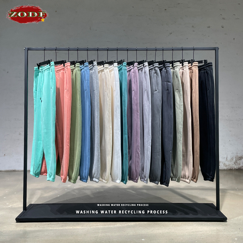 Zodf moda masculina 345gsm vel - Streetwear Brand Joggers avaliação e preço